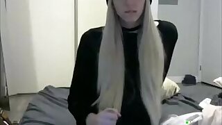 Blonde Transvestite On Webcam
